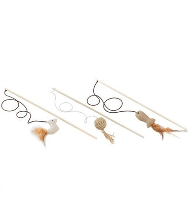 Ferplast PA 4998 Wooden fishing Rod with Mouse for Cats